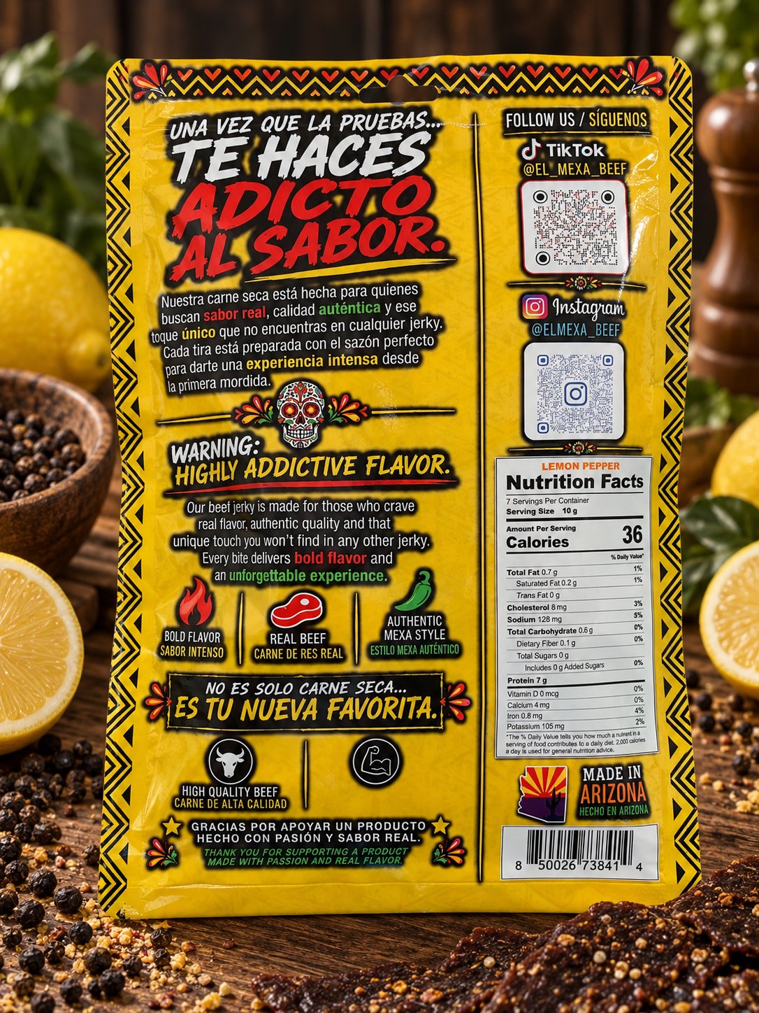El Mexa Beef Jerky - Lemon Pepper